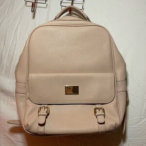 Renwick Genuine Leather Backpack Pale Pink
